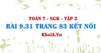 Bài 9.31 trang 83 Toán 7 Kết nối tri thức Tập 2